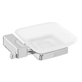 PORTA SAPONE DA PARETE IN ACCIAIO CROMATO E VETRO MODELLO UNICA